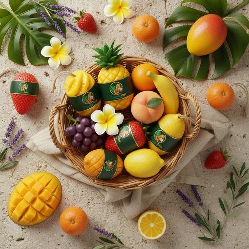 Panier savons – Provence flat lay