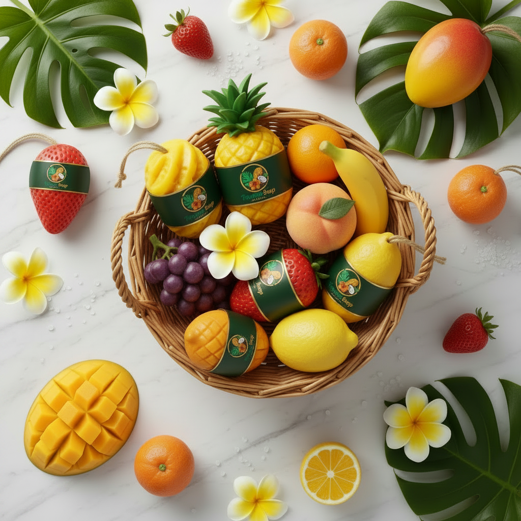 Panier savons – vue du dessus