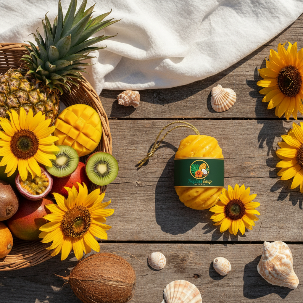 Savon ananas - flat lay été
