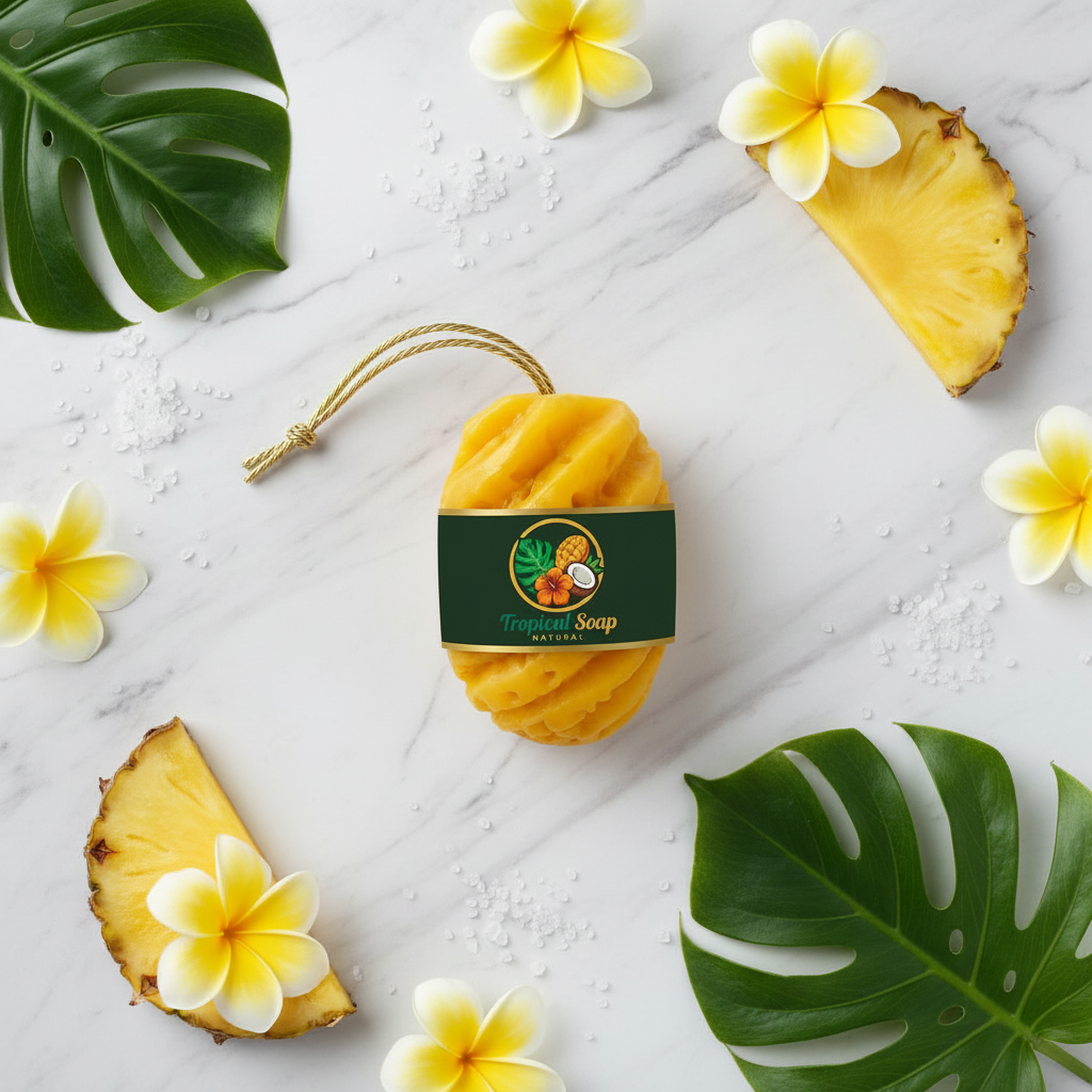 Savon ananas - flat lay