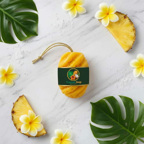Savon ananas - flat lay