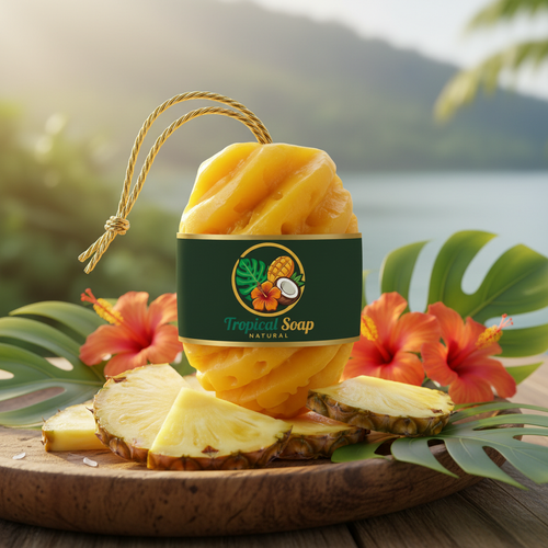 Savon ananas - plateau bois