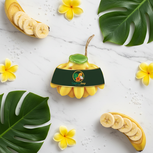 Savon banane - flat lay