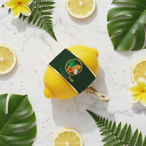 Savon citron - flat lay