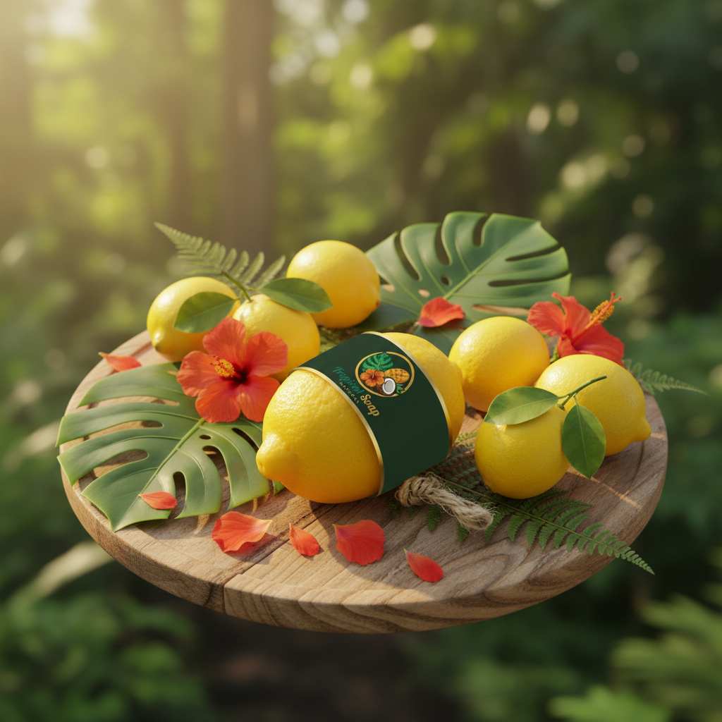 Savon citron - plateau bois
