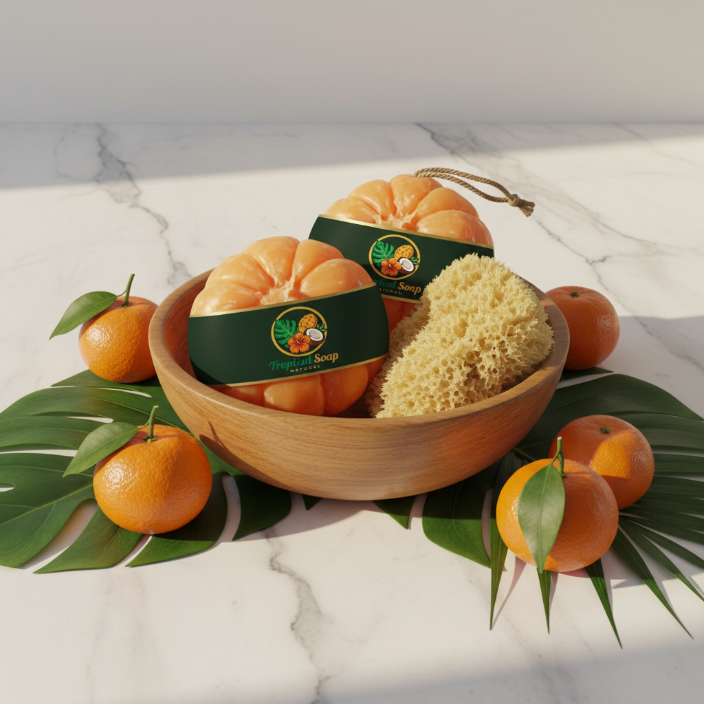 Savon mandarine - bol bois