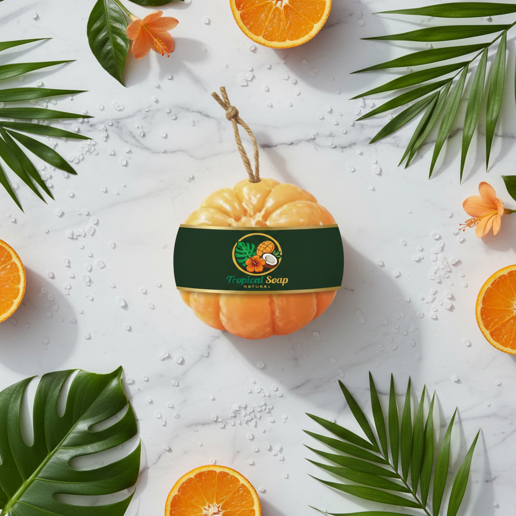 Savon mandarine - flat lay
