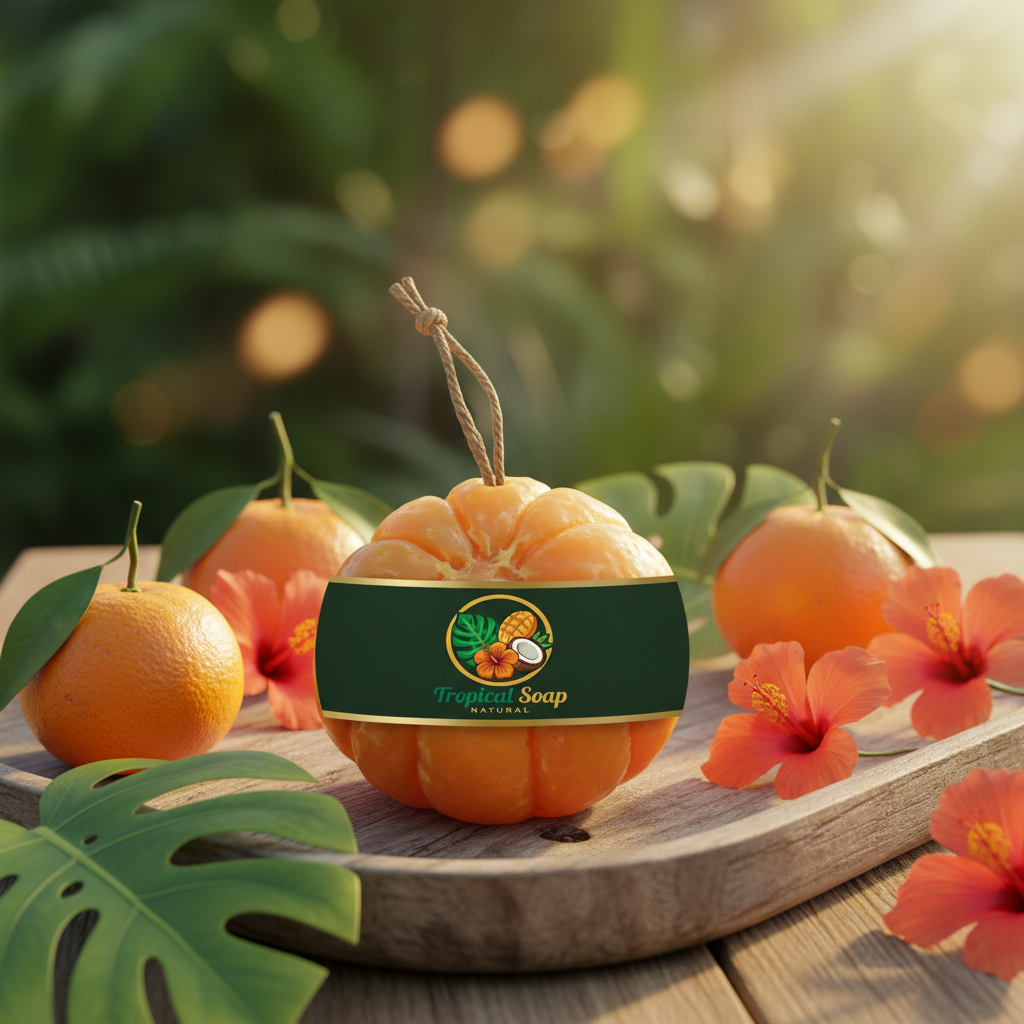Savon mandarine - plateau bois